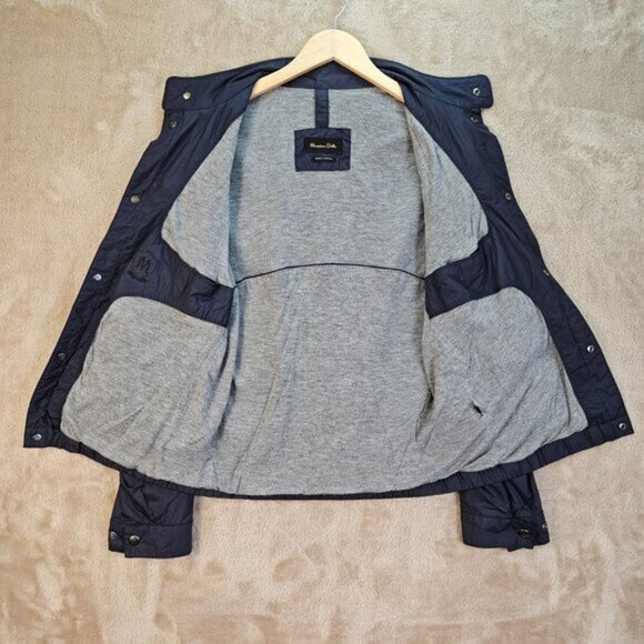 Massimo Dutti Jacket Lightweight Snap Buttons Blue Pockets Long Sleeve Mens Sz L - Picture 3 of 12